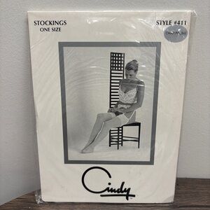 NEW Cindy Sheer Thigh High Stockings Hosiery 411 Champagne (Beige Nude)